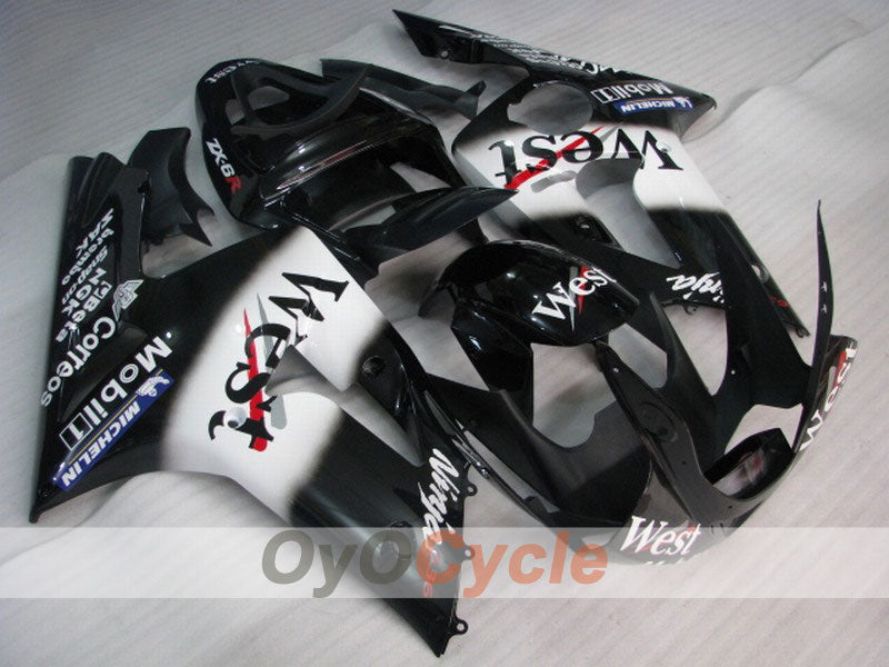 Carenatura a iniezione per NINJA ZX-6R 03-04 - Bianco, Nero - West #OYO87901821 Immagine principale del prodotto