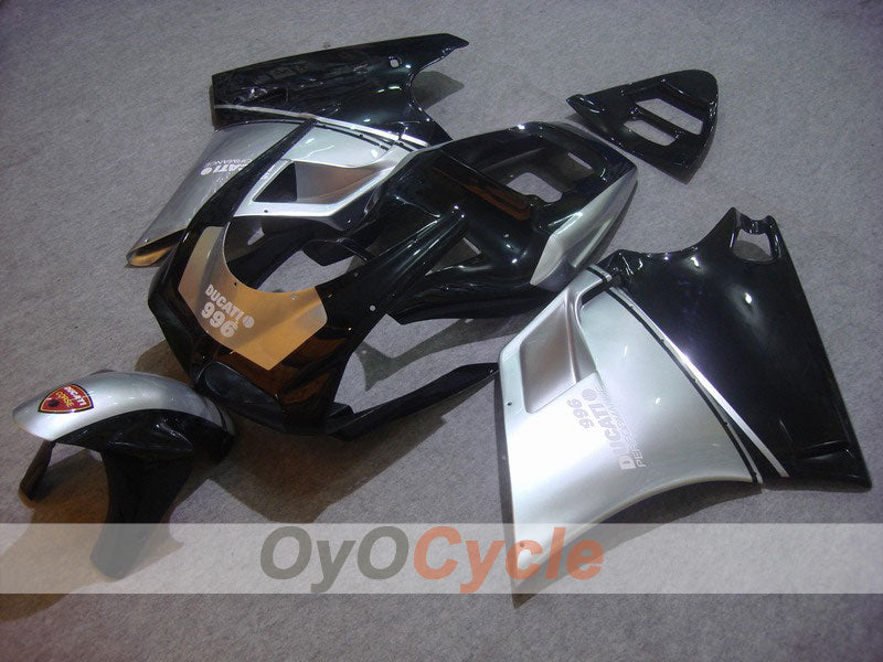Kit carenatura a iniezione per Ducati 996 del 99-02 - Nero, Argento - Stile di fabbrica #OYO87902208 Immagine principale del prodotto