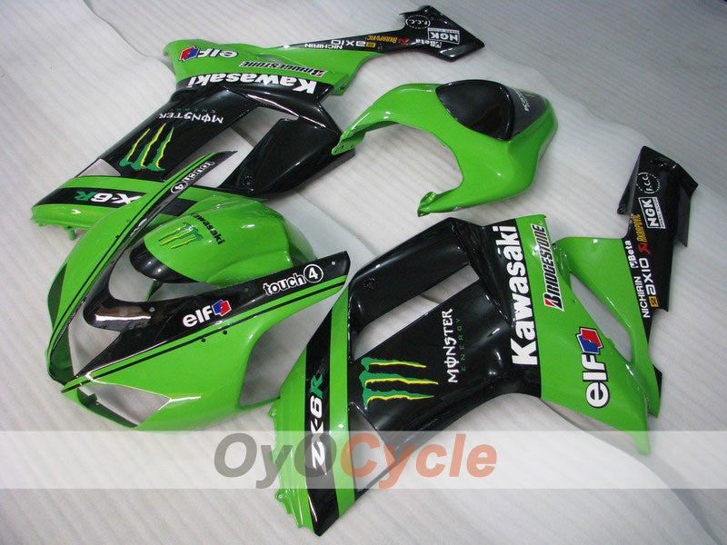 Kit carene a iniezione per NINJA ZX-6R 07-08 - Verde, Nero - Monster #OYO87901961 Immagine principale del prodotto