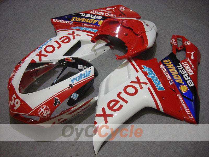 Kit carene a iniezione per Ducati 848 08-13 - Rosso, Bianco - Xerox #OYO87902257 Immagine principale del prodotto