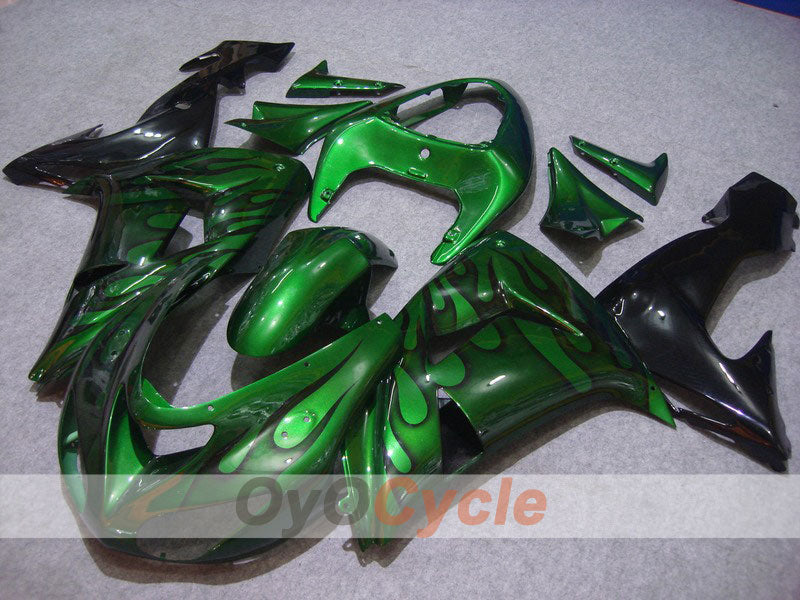 Kit carene a iniezione per NINJA ZX-10R 06-07 - Verde, Nero - Fiamma #OYO87901597 Immagine principale del prodotto