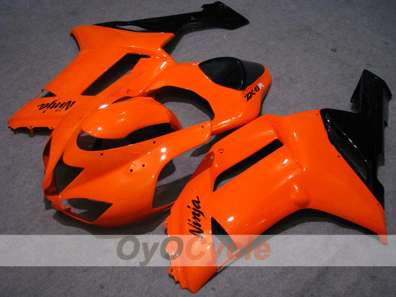 Kit carenatura a iniezione per NINJA ZX-6R 07-08 - Arancione, Nero - Stile di fabbrica #OYO87901914 Immagine principale del prodotto