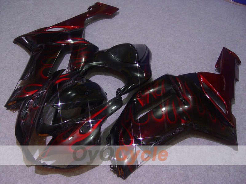 Kit carene a iniezione per NINJA ZX-6R 07-08 - Rosso, Nero - Fiamma #OYO87901938 Immagine principale del prodotto