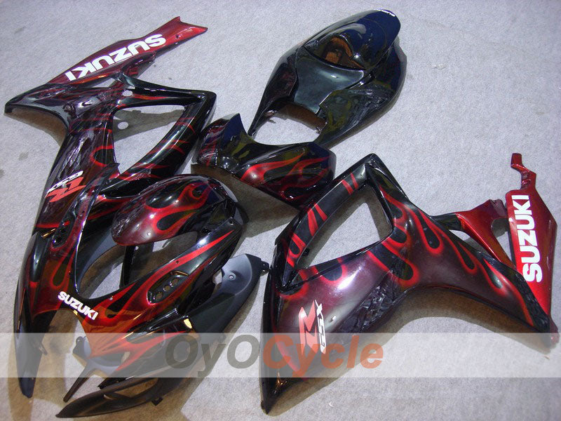 Kit carene a iniezione per GSX R750 06-07 - Rosso, Nero - Fiamma #OYO87901294 Immagine principale del prodotto