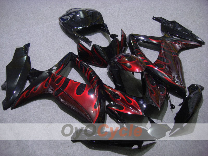 Carena a iniezione per GSX R750 08-10 - Rosso, Nero - Fiamma #OYO87901431 Immagine principale del prodotto