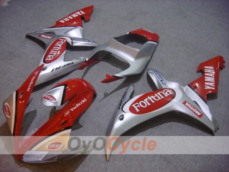 Kit carene a iniezione per YZF-R1 02-03 - Rosso, Argento - Fortuna, MOTUL #OYO87900798 Immagine principale del prodotto