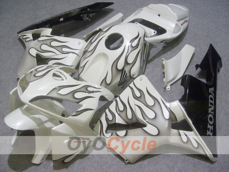 Kit carene stampate a iniezione per CBR600RR 05-06 - Bianco, Nero - Fiamme #OYO87900245 Immagine principale del prodotto