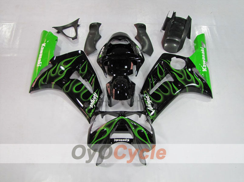 Kit Carene a Iniezione per NINJA ZX-6R 03-04 - Verde, Nero - Fiamma #OYO87901795 Immagine secondaria del prodotto