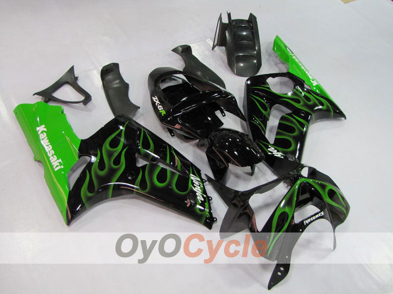 Kit Carene a Iniezione per NINJA ZX-6R 03-04 - Verde, Nero - Fiamma #OYO87901795 Immagine principale del prodotto