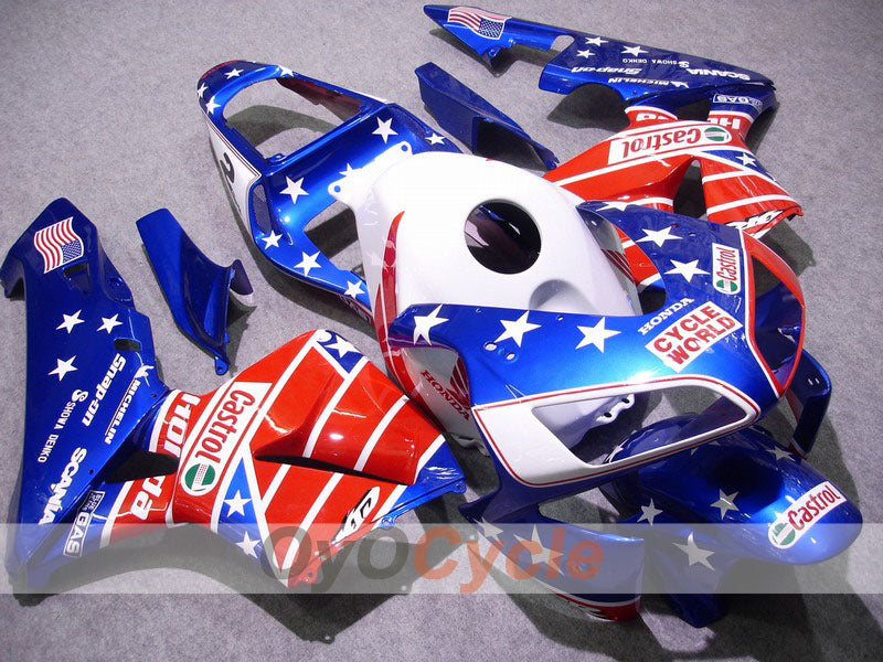 Kit carene a iniezione per CBR600RR 03-04 - Rosso, Blu - Castrol #OYO87902507 Immagine principale del prodotto
