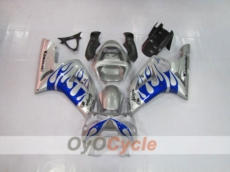 Kit carene a iniezione per NINJA ZX-6R 03-04 - Blu, Argento - Fiamma #OYO87901797 Immagine secondaria del prodotto