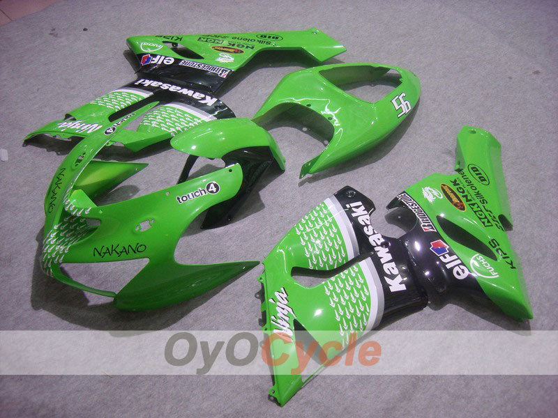 Kit carene a iniezione per NINJA ZX-6R 05-06 - Verde, Nero - Nakano #OYO87901888 Immagine principale del prodotto