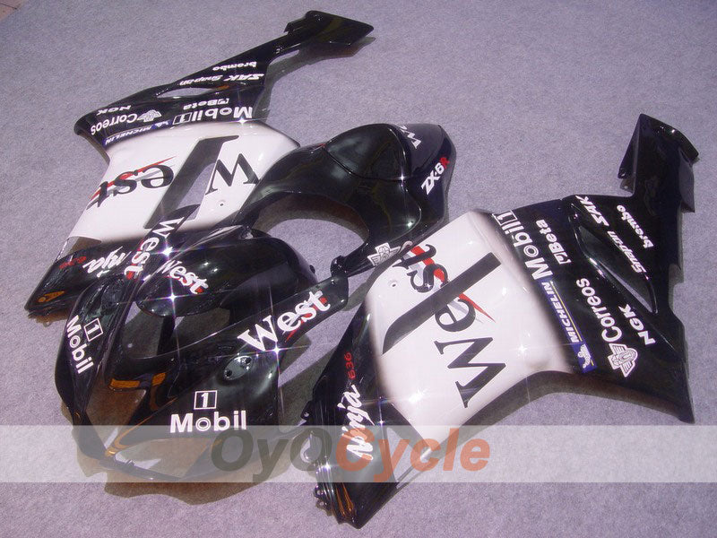 Carenatura a iniezione per NINJA ZX-6R 07-08 - Bianco, Nero - Ovest #OYO87901974 Immagine principale del prodotto
