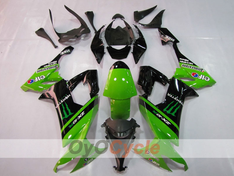 Kit carene a iniezione per NINJA ZX-10R 08-10 - Verde, Nero - Monster #OYO87901650 Immagine principale del prodotto