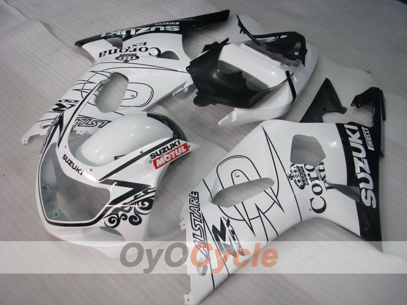 Kit carenatura a iniezione per GSX R750 anni 00-03 - Bianco, Nero - Corona #OYO87901023 Immagine principale del prodotto