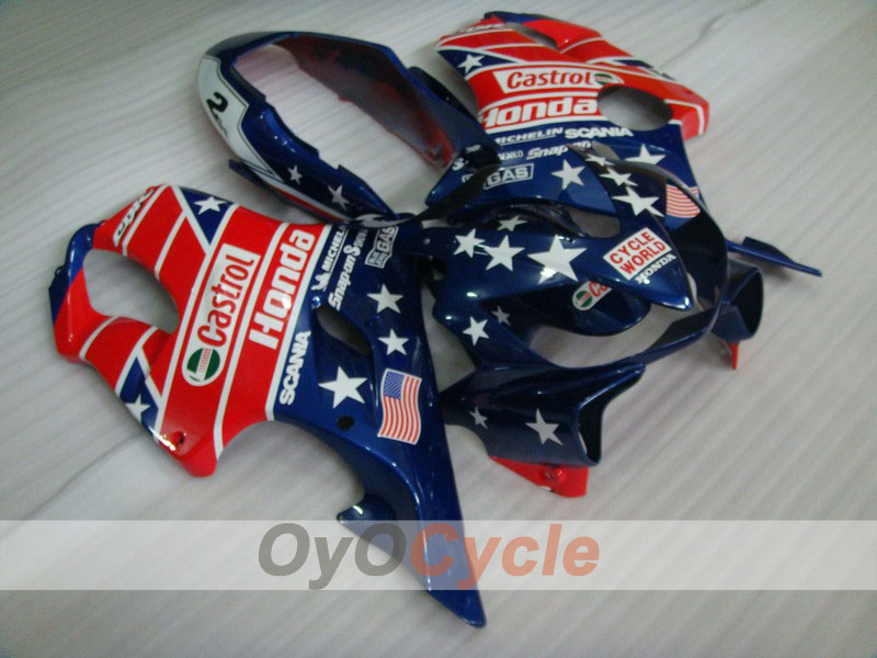 Kit carene a iniezione per CBR600F4i anni 04-07 - Rosso, Blu - Castrol #OYO87900196 Immagine principale del prodotto