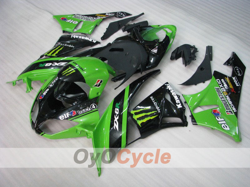 Kit carene a iniezione per NINJA ZX-6R 09-12 - Verde, Nero - Monster #OYO87901987 Immagine principale del prodotto