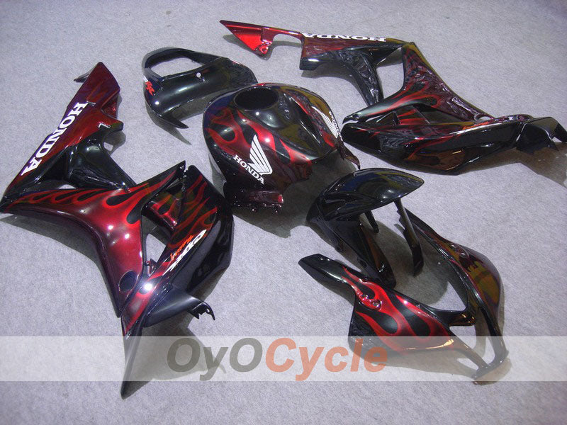Kit carene stampate a iniezione per CBR600RR 07-08 - Rosso, Nero - Fiamma #OYO87900359 Immagine principale del prodotto