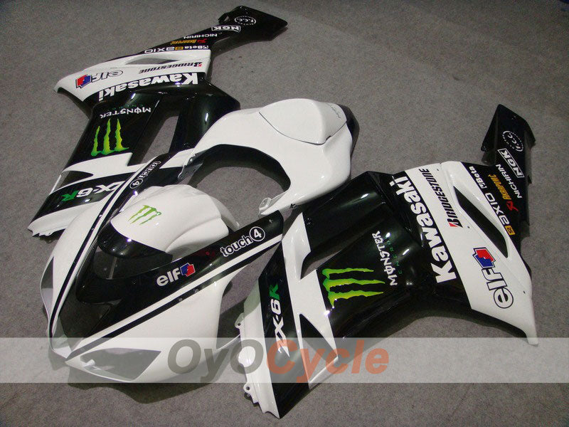 Kit carene a iniezione per NINJA ZX-6R 07-08 - Bianco, Nero - Monster #OYO87901952 Immagine principale del prodotto