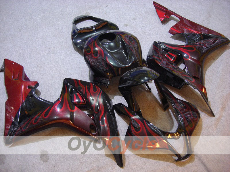 Kit carene stampate a iniezione per CBR600RR 07-08 - Rosso, Nero - Fiamma #OYO87900361 Immagine principale del prodotto