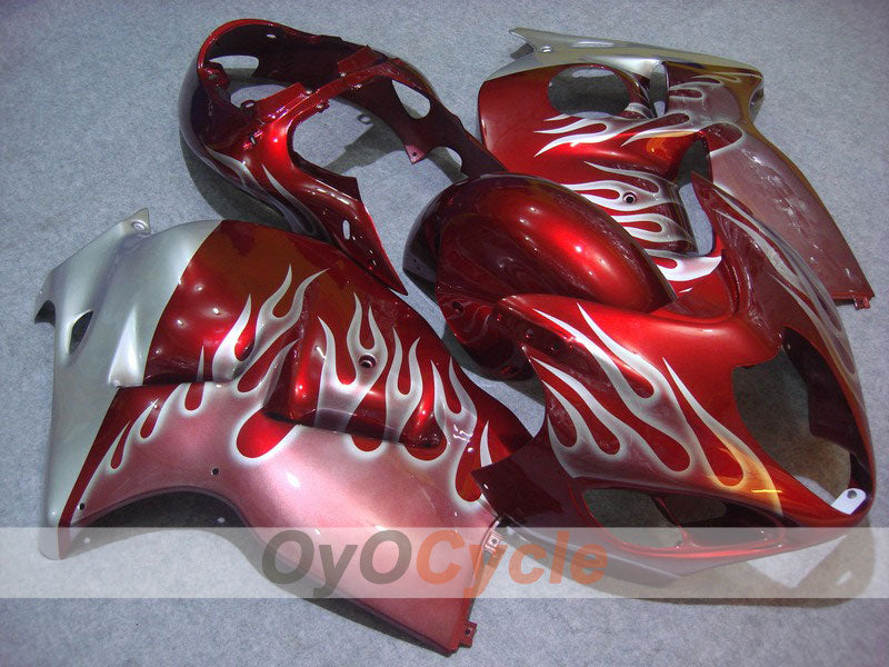 Kit carene a iniezione per 99-07 GSXR1300 Hayabusa - Rosso, Bianco - Fiamma #OYO87902659 Immagine principale del prodotto