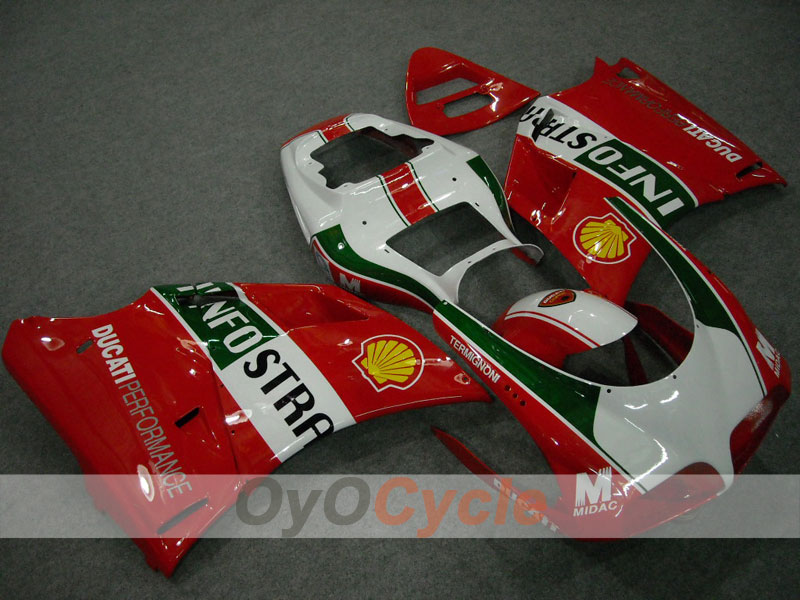 Kit Carene a Iniezione per Ducati 996 del 99-02 - Rosso, Bianco - INFO STRADA #OYO87902219 Immagine principale del prodotto