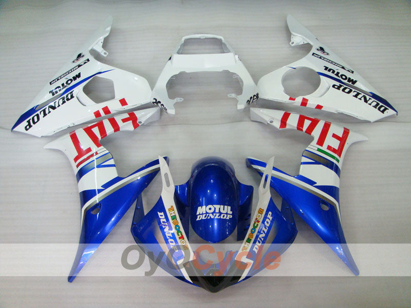 Kit carene a iniezione per 05 YZF-R6 - Blu, Bianco - DUNLOP, FIAT, MOTUL #OYO87902647 Immagine secondaria del prodotto