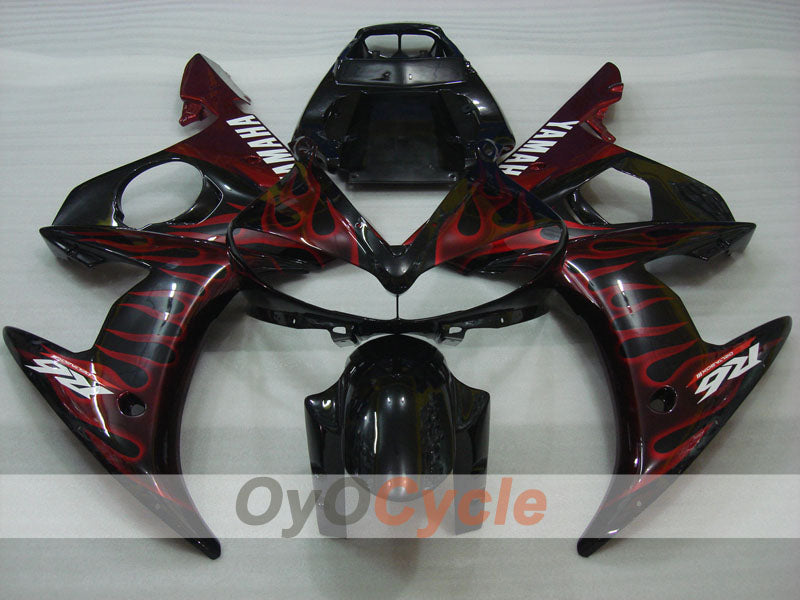 Kit carene stampate a iniezione per YZF-R6 03-04 - Rosso, Nero - Fiamme #OYO87900907 Immagine secondaria del prodotto
