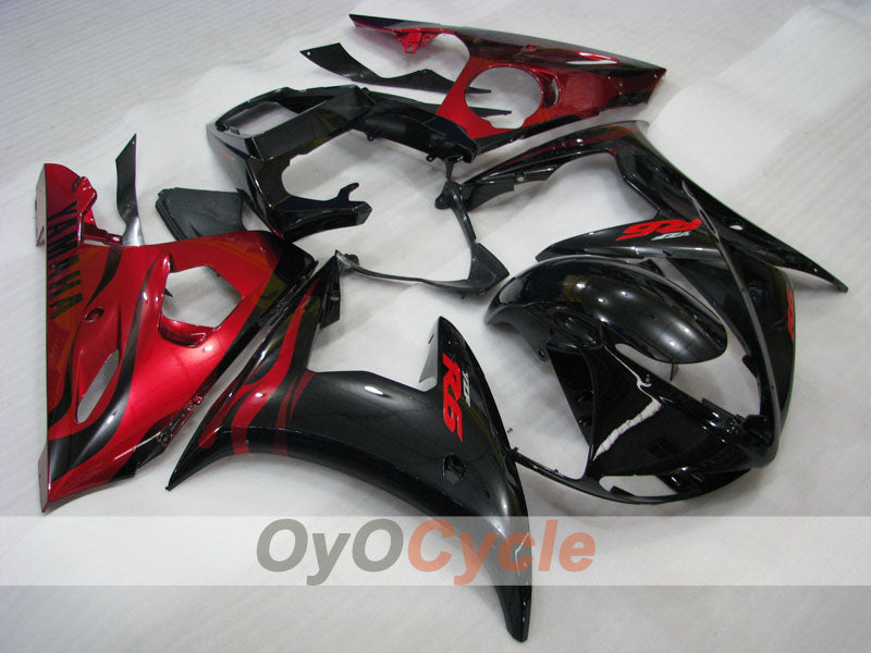 Carena a iniezione per YZF-R6 05 - Rosso, Nero - Fiamma #OYO87902635 Immagine principale del prodotto