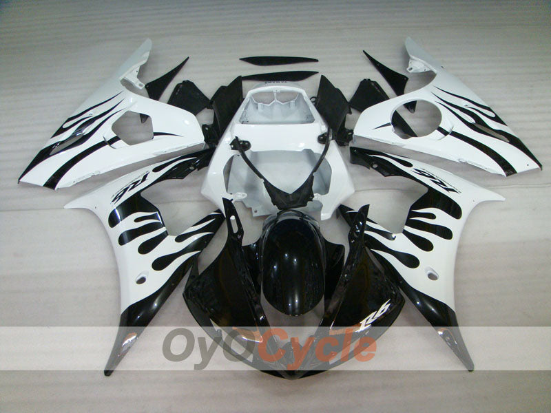 Kit carene a iniezione per YZF-R6 05 - Bianco, Nero - Fiamma #OYO87902632 Immagine secondaria del prodotto