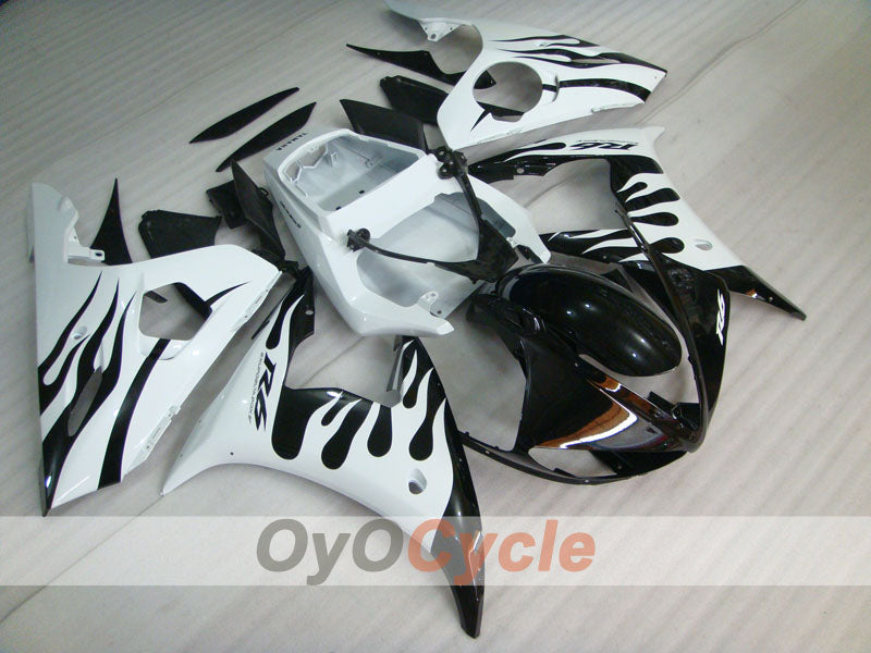 Kit carene a iniezione per YZF-R6 05 - Bianco, Nero - Fiamma #OYO87902632 Immagine principale del prodotto