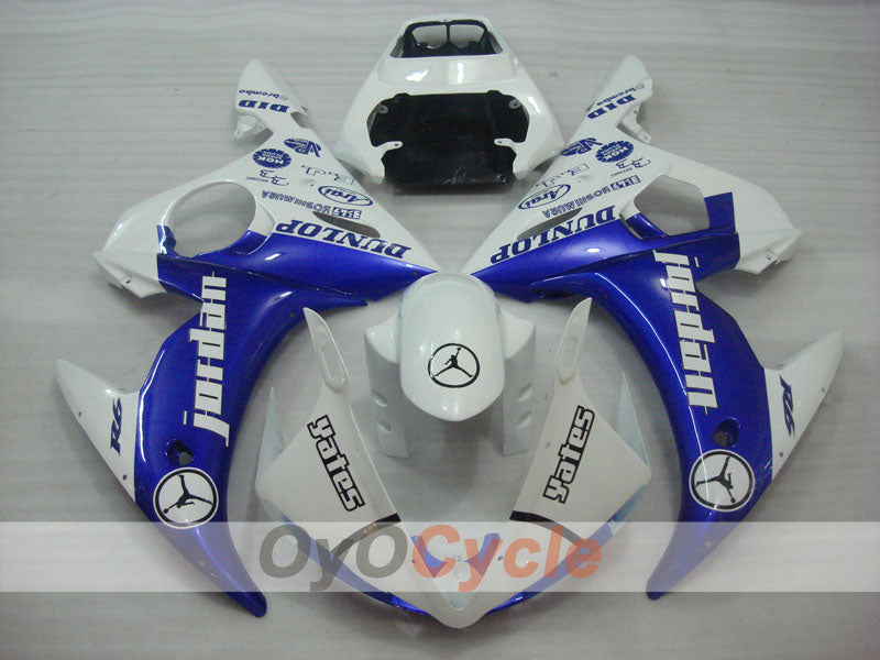 Kit Carene a Iniezione per 05 YZF-R6 - Blu, Bianco - DUNLOP, Jordan #OYO87902627 Immagine secondaria del prodotto