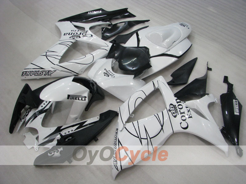 Kit carene a iniezione per GSX R600 06-07 - Bianco, Nero - Corona #OYO87901441 Immagine principale del prodotto