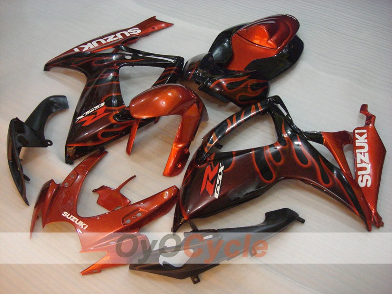 Kit carene a iniezione per GSX R600 06-07 - Arancio, Nero - Fiamma #OYO87901497 Immagine principale del prodotto