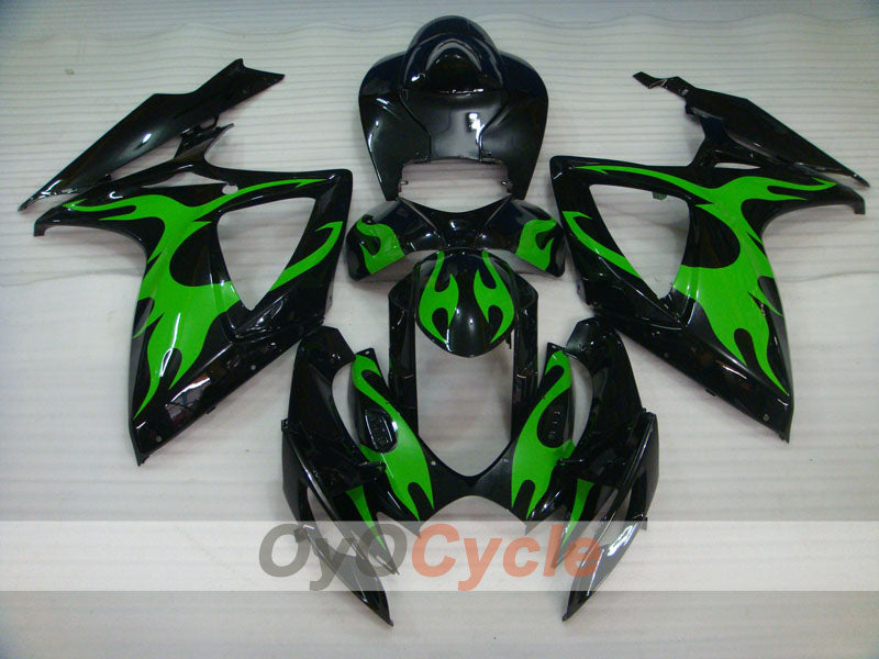 Kit carene a iniezione per GSX R750 06-07 - Verde, Nero - Fiamma #OYO87901293 Immagine principale del prodotto