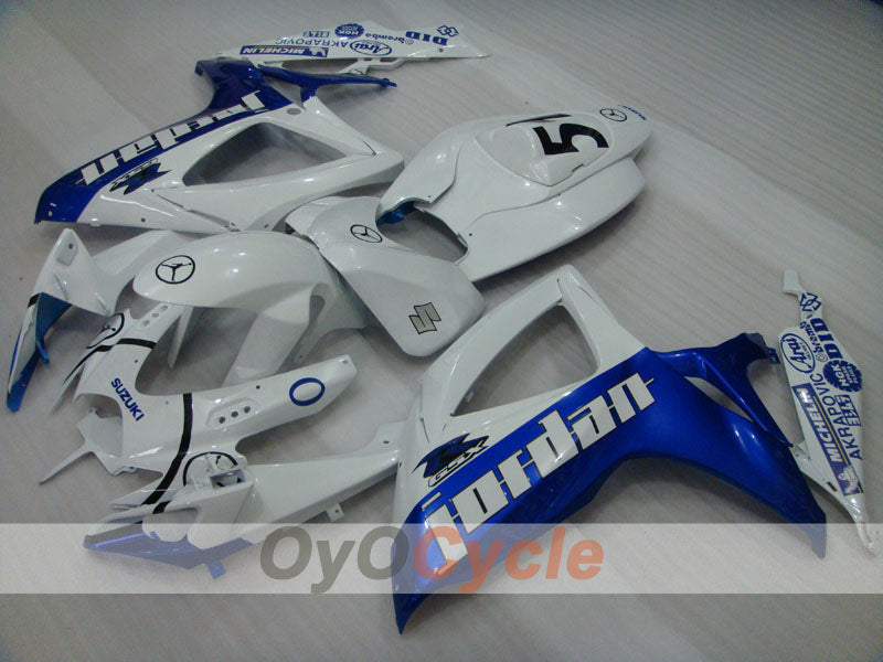 Kit carene a iniezione per GSX R600 06-07 - Blu, Bianco - Jordan #OYO87901507 Immagine principale del prodotto