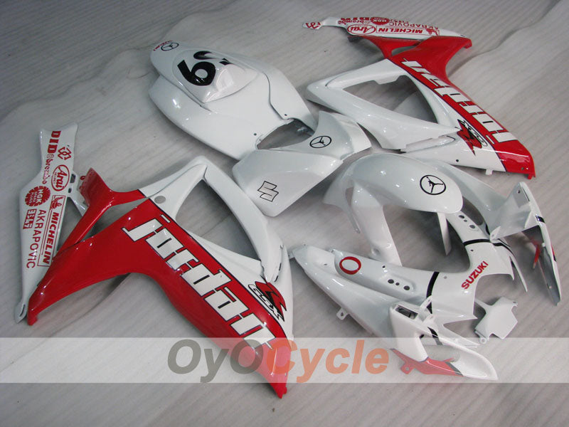 Kit carene a iniezione per GSX R600 06-07 - Rosso, Bianco - Jordan #OYO87901510 Immagine principale del prodotto