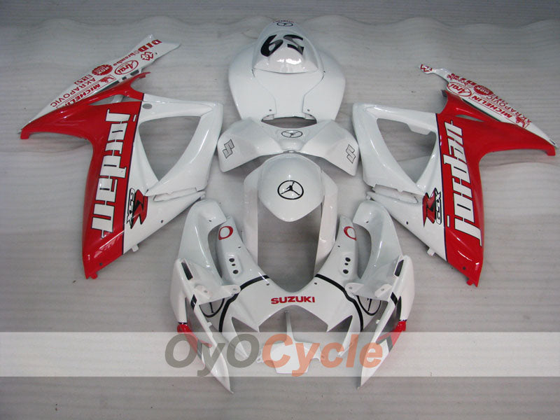 Carenatura a iniezione per GSX R750 06-07 - Rosso, Bianco - Jordan #OYO87901305 Immagine secondaria del prodotto