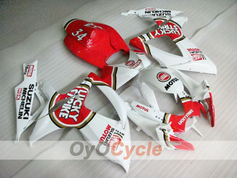 Kit carene a iniezione per GSX R750 06-07 - Rosso, Bianco - Lucky Strike #OYO87901307 Immagine principale del prodotto