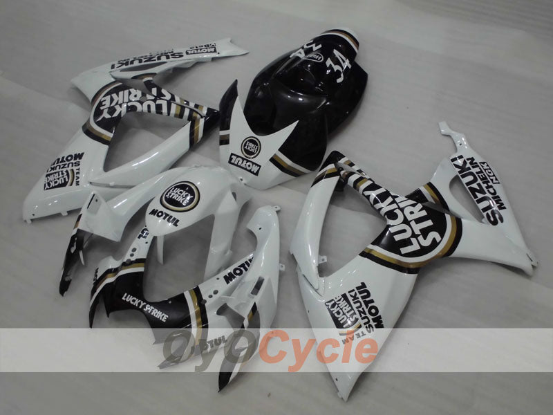 Kit carene a iniezione per GSX R600 06-07 - Bianco, Nero - Lucky Strike, MICHELIN, MOTUL #OYO87901517 Immagine principale del prodotto