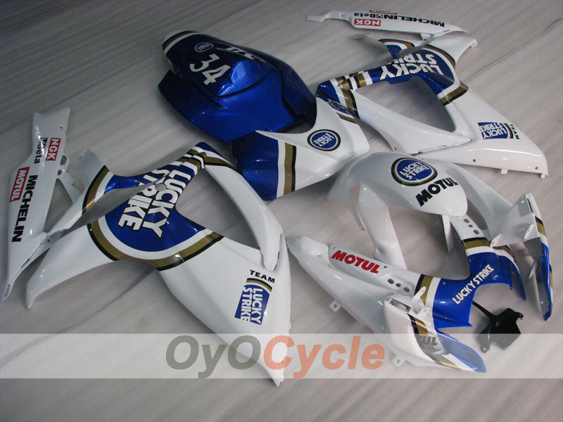 Carenatura a iniezione per GSX R750 06-07 - Blu, Bianco - Lucky Strike #OYO87901310 Immagine principale del prodotto