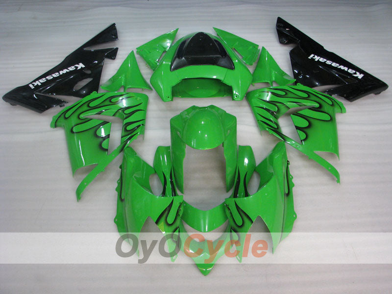 Kit carene a iniezione per NINJA ZX-10R 04-05 - Verde, Nero - Fiamma #OYO87901536 Immagine secondaria del prodotto