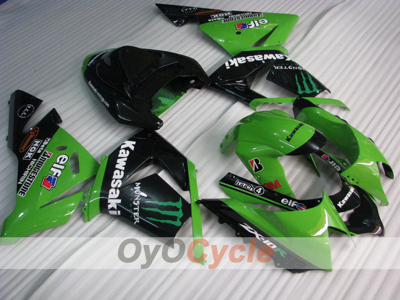 Kit carene stampate a iniezione per NINJA ZX-10R 04-05 - Verde, Nero - Monster #OYO87901545 Immagine principale del prodotto