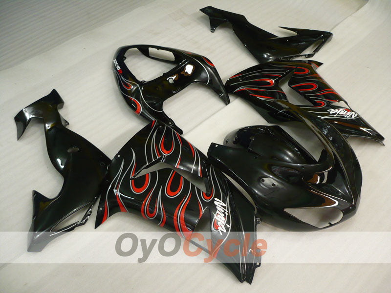 Kit Carene a Iniezione per 06-07 NINJA ZX-10R - Bianco, Nero - Fiamma #OYO87901599 Immagine secondaria del prodotto