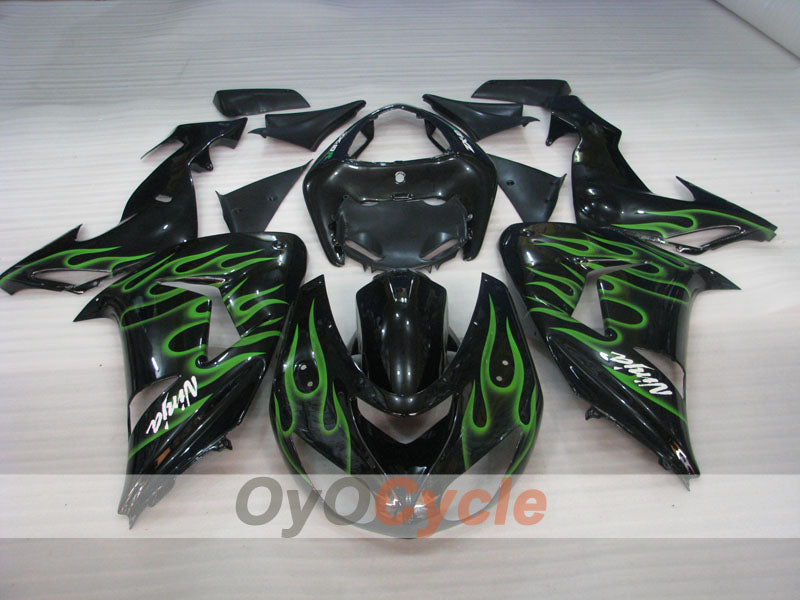 Kit carene a iniezione per NINJA ZX-10R 06-07 - Verde, Nero - Fiamma #OYO87901610 Immagine secondaria del prodotto