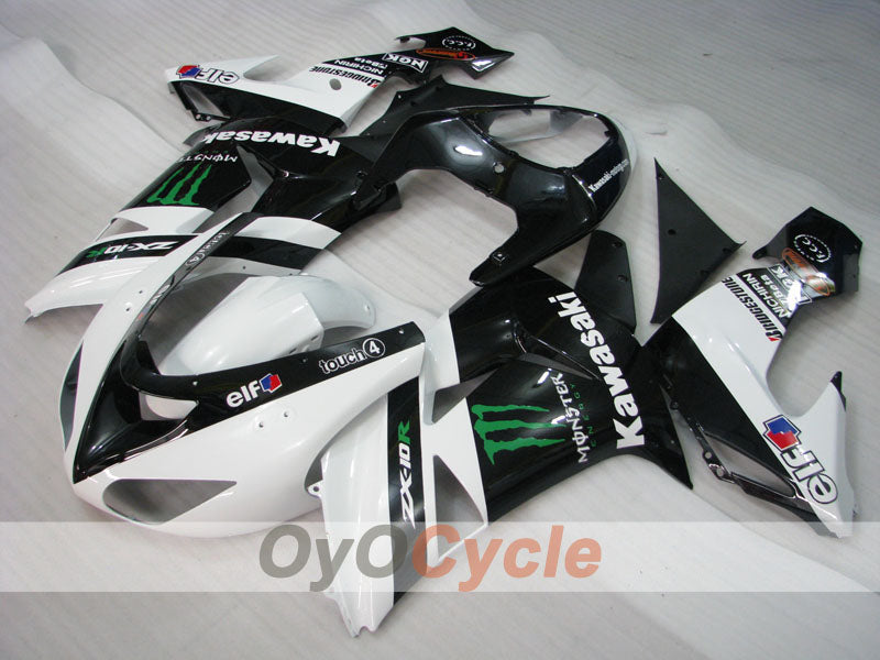 Kit carenatura a iniezione per NINJA ZX-10R 06-07 - Bianco, Nero - Monster #OYO87901629 Immagine secondaria del prodotto