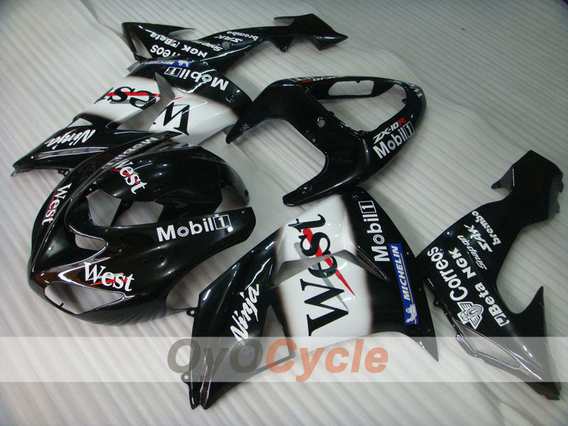 Kit carene a iniezione per NINJA ZX-10R 06-07 - Bianco, Nero - West #OYO87901634 Immagine principale del prodotto