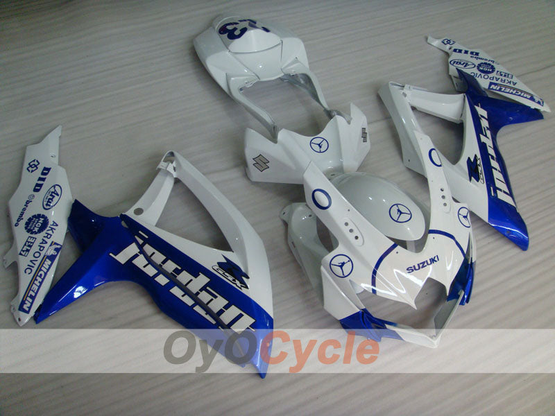Kit carene a iniezione per GSX R600 08-10 - Blu, Bianco - Jordan #OYO87901639 Immagine principale del prodotto