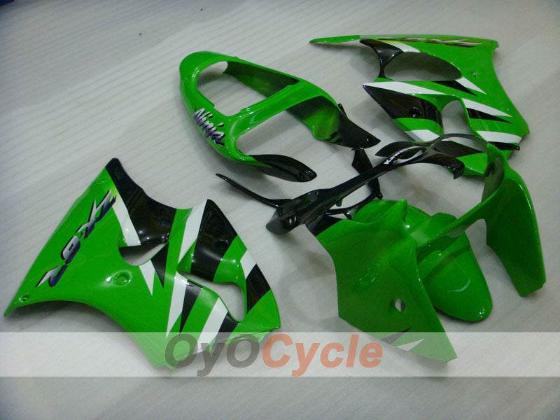 Kit carene a iniezione per NINJA ZX-6R 00-02 - Verde, Nero - Stile di fabbrica #OYO87901696 Immagine principale del prodotto