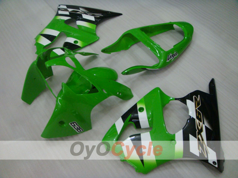 Kit carenatura a iniezione per NINJA ZX-6R 00-02 - Verde, Bianco - Stile fabbrica #OYO87901706 Immagine principale del prodotto